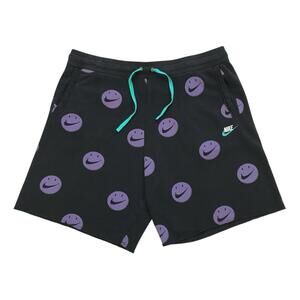 Nike Have A Nike Day Sweat Shorts 2XL XXL Black Smiley Face Swoosh CD8484-010